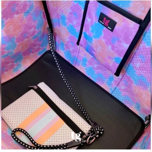 TAYLOR GRAY Neoprene Tote Bag & Clutch - Picture 3 of 15